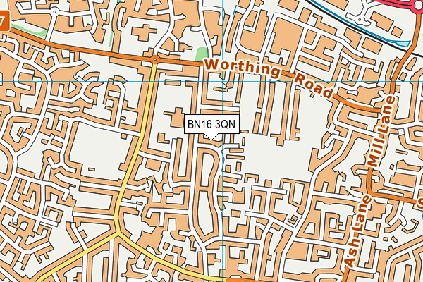 BN16 3QN map - OS VectorMap District (Ordnance Survey) BN16 3QN map - OS VectorMap District (Ordnance Survey)