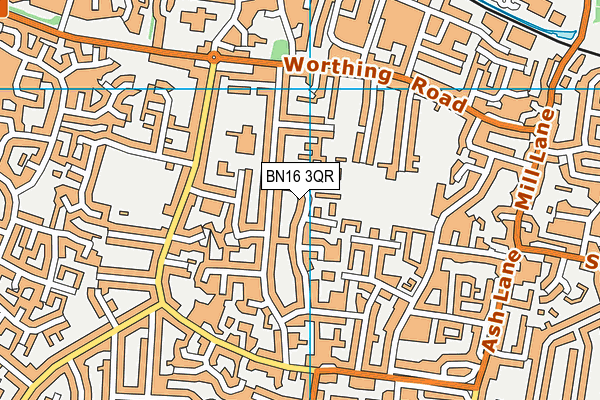 BN16 3QR map - OS VectorMap District (Ordnance Survey) BN16 3QR map - OS VectorMap District (Ordnance Survey)