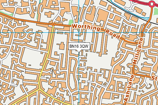 BN16 3QW map - OS VectorMap District (Ordnance Survey) BN16 3QW map - OS VectorMap District (Ordnance Survey)