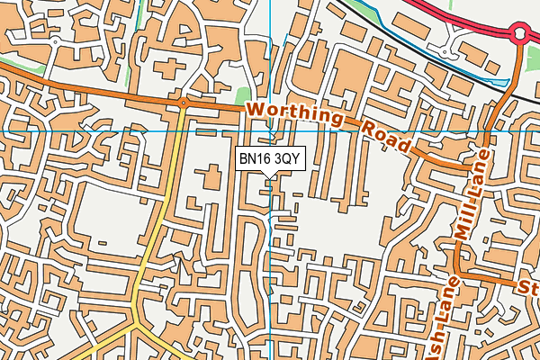 BN16 3QY map - OS VectorMap District (Ordnance Survey)