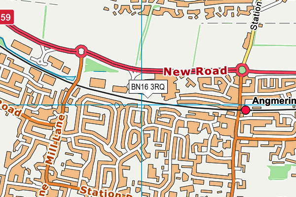 BN16 3RQ map - OS VectorMap District (Ordnance Survey) BN16 3RQ map - OS VectorMap District (Ordnance Survey)