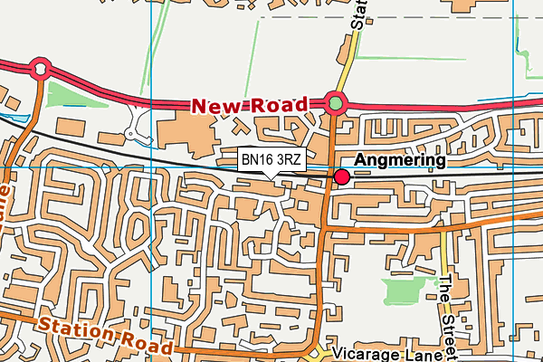 BN16 3RZ map - OS VectorMap District (Ordnance Survey) BN16 3RZ map - OS VectorMap District (Ordnance Survey)