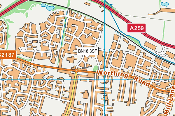 BN16 3SF map - OS VectorMap District (Ordnance Survey) BN16 3SF map - OS VectorMap District (Ordnance Survey)