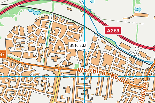 BN16 3SJ map - OS VectorMap District (Ordnance Survey) BN16 3SJ map - OS VectorMap District (Ordnance Survey)