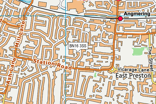 BN16 3SS map - OS VectorMap District (Ordnance Survey) BN16 3SS map - OS VectorMap District (Ordnance Survey)