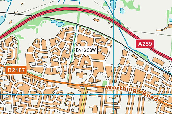 BN16 3SW map - OS VectorMap District (Ordnance Survey) BN16 3SW map - OS VectorMap District (Ordnance Survey)