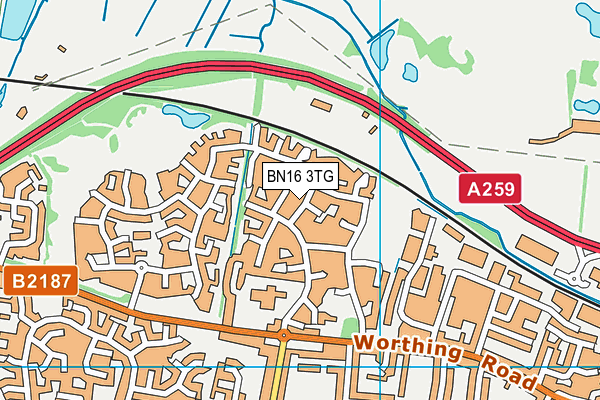 BN16 3TG map - OS VectorMap District (Ordnance Survey) BN16 3TG map - OS VectorMap District (Ordnance Survey)