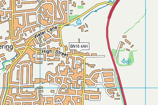 BN16 4AH map - OS VectorMap District (Ordnance Survey) BN16 4AH map - OS VectorMap District (Ordnance Survey)