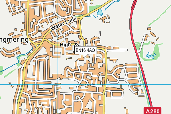 BN16 4AQ map - OS VectorMap District (Ordnance Survey) BN16 4AQ map - OS VectorMap District (Ordnance Survey)