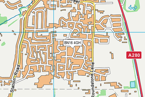 BN16 4GH map - OS VectorMap District (Ordnance Survey) BN16 4GH map - OS VectorMap District (Ordnance Survey)
