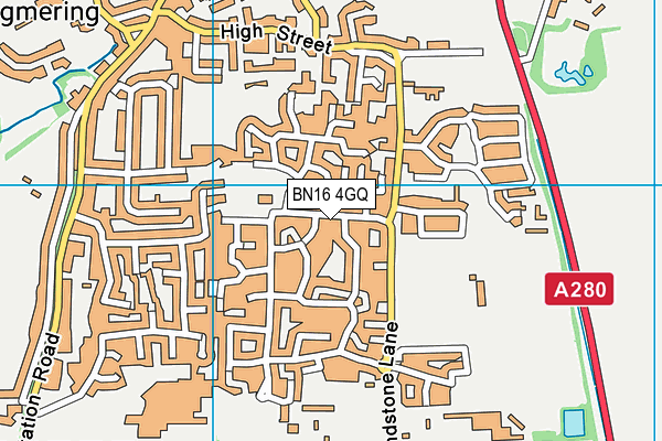 BN16 4GQ map - OS VectorMap District (Ordnance Survey) BN16 4GQ map - OS VectorMap District (Ordnance Survey)