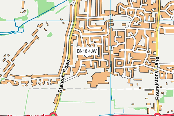 BN16 4JW map - OS VectorMap District (Ordnance Survey) BN16 4JW map - OS VectorMap District (Ordnance Survey)