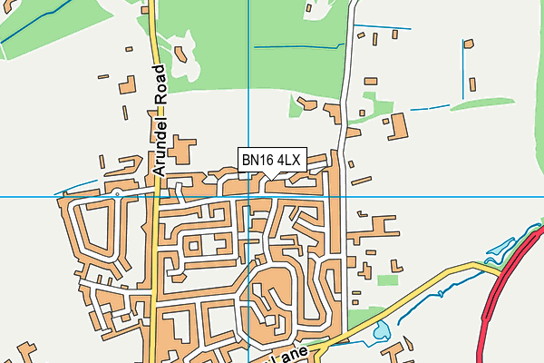 BN16 4LX map - OS VectorMap District (Ordnance Survey) BN16 4LX map - OS VectorMap District (Ordnance Survey)