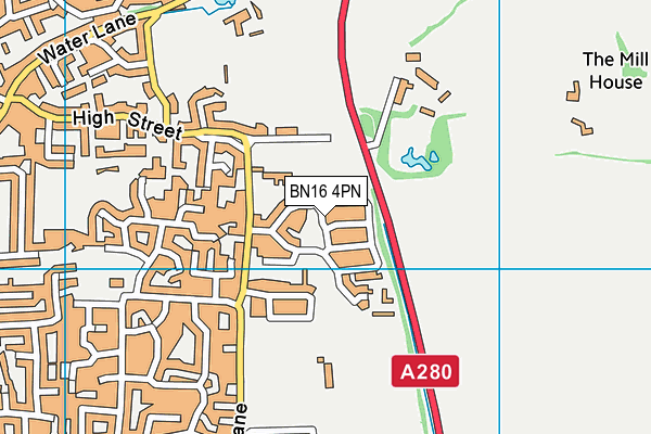 BN16 4PN map - OS VectorMap District (Ordnance Survey) BN16 4PN map - OS VectorMap District (Ordnance Survey)