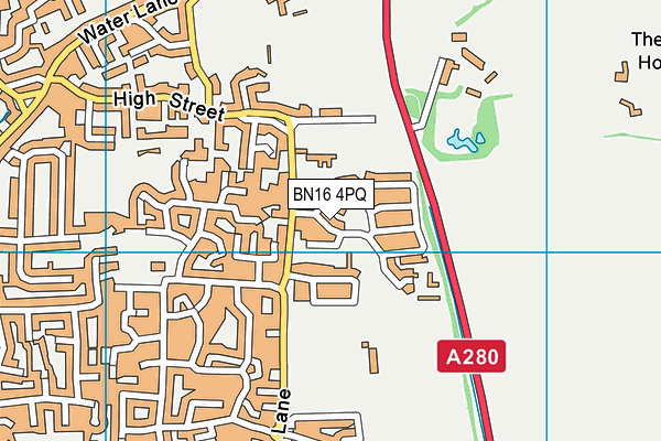 BN16 4PQ map - OS VectorMap District (Ordnance Survey) BN16 4PQ map - OS VectorMap District (Ordnance Survey)