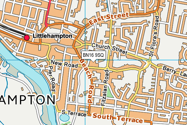 BN16 9SQ map - OS VectorMap District (Ordnance Survey) BN16 9SQ map - OS VectorMap District (Ordnance Survey)