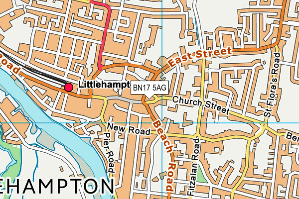 BN17 5AG map - OS VectorMap District (Ordnance Survey) BN17 5AG map - OS VectorMap District (Ordnance Survey)