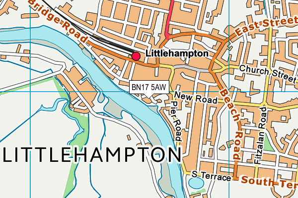 BN17 5AW map - OS VectorMap District (Ordnance Survey) BN17 5AW map - OS VectorMap District (Ordnance Survey)