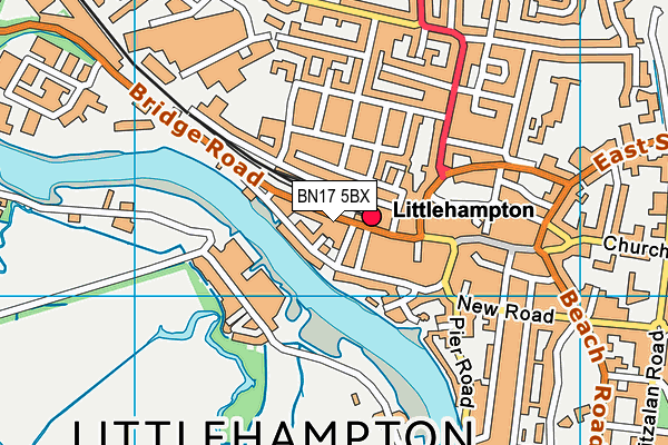 BN17 5BX map - OS VectorMap District (Ordnance Survey) BN17 5BX map - OS VectorMap District (Ordnance Survey)