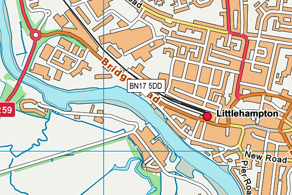 BN17 5DD map - OS VectorMap District (Ordnance Survey) BN17 5DD map - OS VectorMap District (Ordnance Survey)