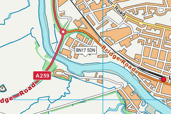BN17 5DN map - OS VectorMap District (Ordnance Survey) BN17 5DN map - OS VectorMap District (Ordnance Survey)