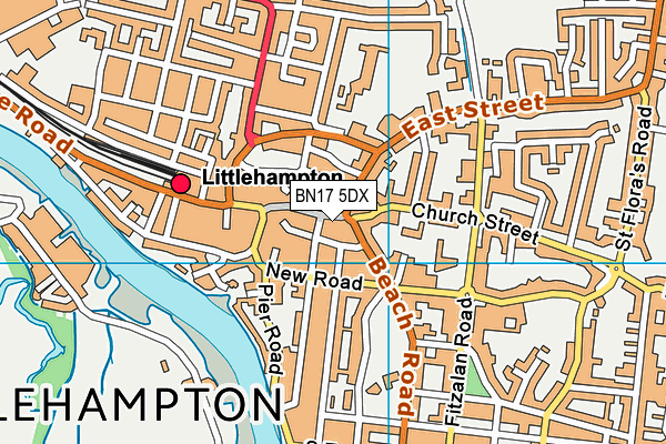 BN17 5DX map - OS VectorMap District (Ordnance Survey) BN17 5DX map - OS VectorMap District (Ordnance Survey)