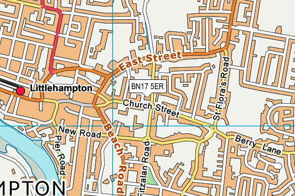 BN17 5ER map - OS VectorMap District (Ordnance Survey) BN17 5ER map - OS VectorMap District (Ordnance Survey)