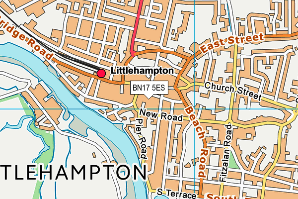 BN17 5ES map - OS VectorMap District (Ordnance Survey) BN17 5ES map - OS VectorMap District (Ordnance Survey)