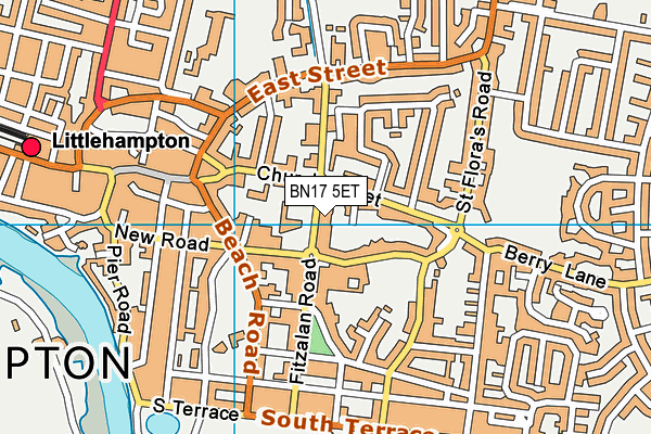 BN17 5ET map - OS VectorMap District (Ordnance Survey) BN17 5ET map - OS VectorMap District (Ordnance Survey)
