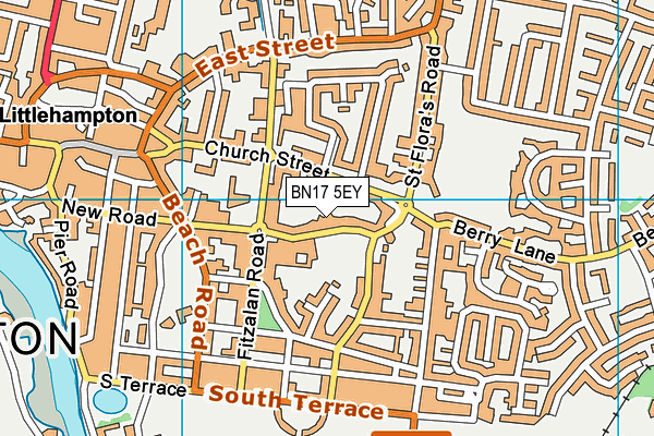 BN17 5EY map - OS VectorMap District (Ordnance Survey) BN17 5EY map - OS VectorMap District (Ordnance Survey)