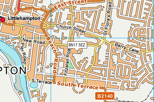 BN17 5EZ map - OS VectorMap District (Ordnance Survey) BN17 5EZ map - OS VectorMap District (Ordnance Survey)