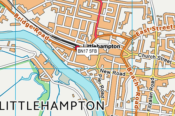 BN17 5FB map - OS VectorMap District (Ordnance Survey)