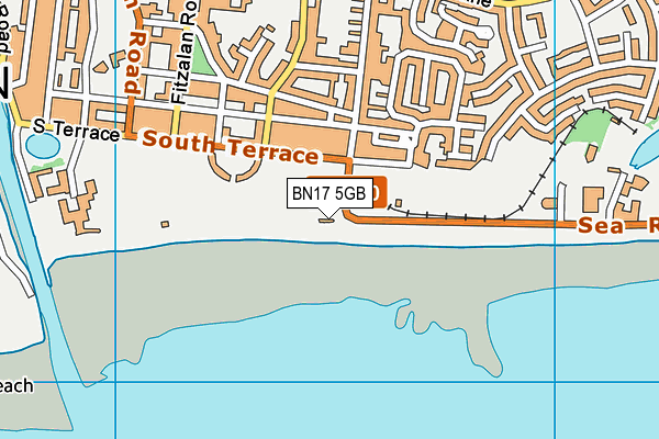 BN17 5GB map - OS VectorMap District (Ordnance Survey) BN17 5GB map - OS VectorMap District (Ordnance Survey)