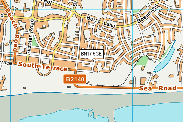 BN17 5GE map - OS VectorMap District (Ordnance Survey) BN17 5GE map - OS VectorMap District (Ordnance Survey)