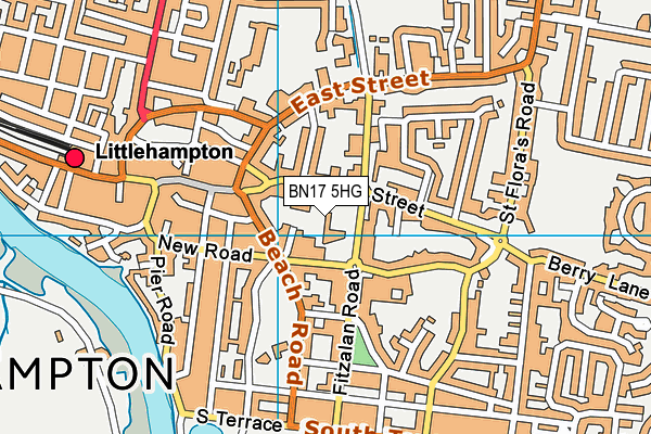 BN17 5HG map - OS VectorMap District (Ordnance Survey) BN17 5HG map - OS VectorMap District (Ordnance Survey)