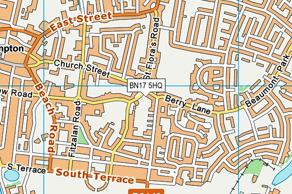 BN17 5HQ map - OS VectorMap District (Ordnance Survey) BN17 5HQ map - OS VectorMap District (Ordnance Survey)