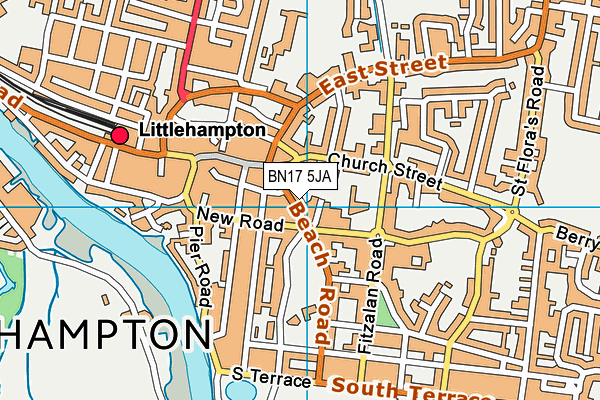 BN17 5JA map - OS VectorMap District (Ordnance Survey) BN17 5JA map - OS VectorMap District (Ordnance Survey)