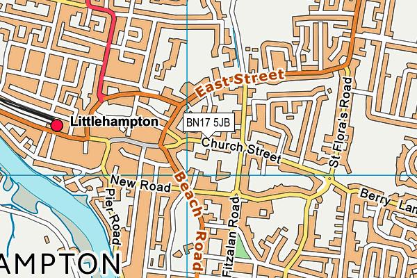 BN17 5JB map - OS VectorMap District (Ordnance Survey) BN17 5JB map - OS VectorMap District (Ordnance Survey)