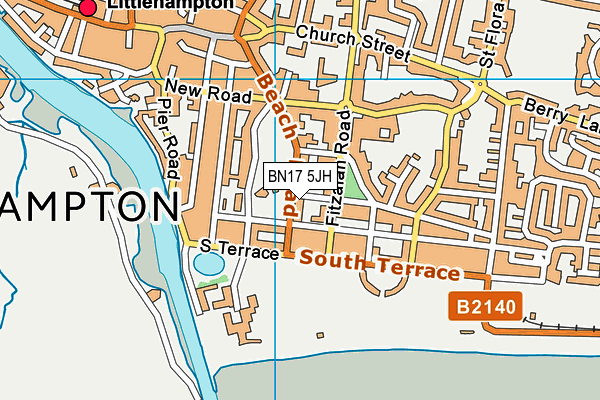 BN17 5JH map - OS VectorMap District (Ordnance Survey) BN17 5JH map - OS VectorMap District (Ordnance Survey)