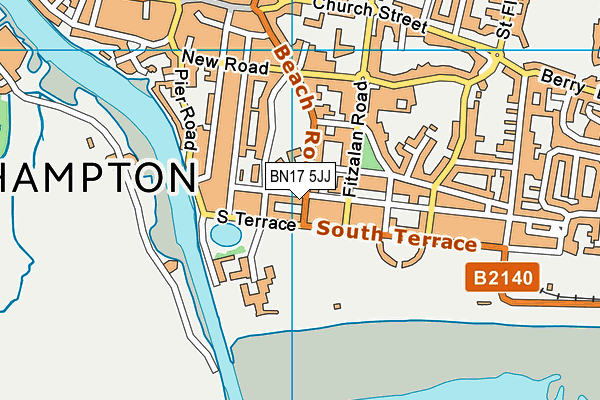 BN17 5JJ map - OS VectorMap District (Ordnance Survey) BN17 5JJ map - OS VectorMap District (Ordnance Survey)