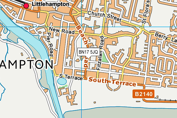 BN17 5JQ map - OS VectorMap District (Ordnance Survey)