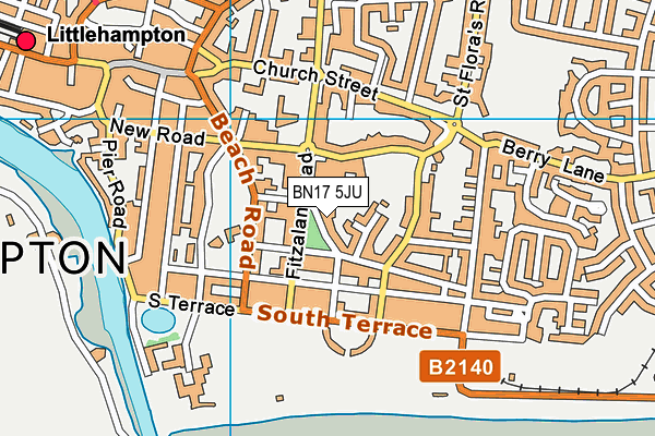 BN17 5JU map - OS VectorMap District (Ordnance Survey) BN17 5JU map - OS VectorMap District (Ordnance Survey)