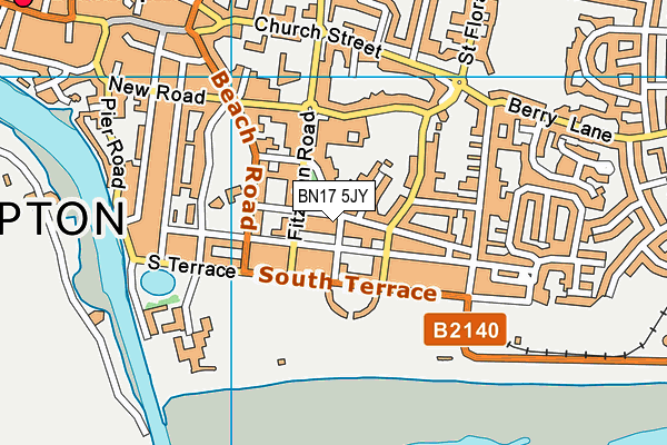 BN17 5JY map - OS VectorMap District (Ordnance Survey) BN17 5JY map - OS VectorMap District (Ordnance Survey)