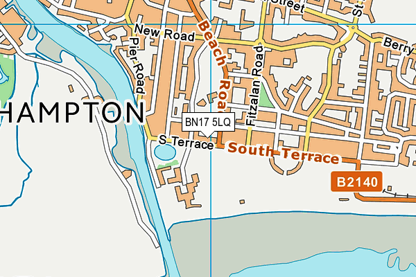 BN17 5LQ map - OS VectorMap District (Ordnance Survey) BN17 5LQ map - OS VectorMap District (Ordnance Survey)