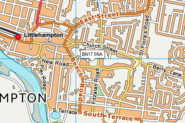 BN17 5NA map - OS VectorMap District (Ordnance Survey) BN17 5NA map - OS VectorMap District (Ordnance Survey)