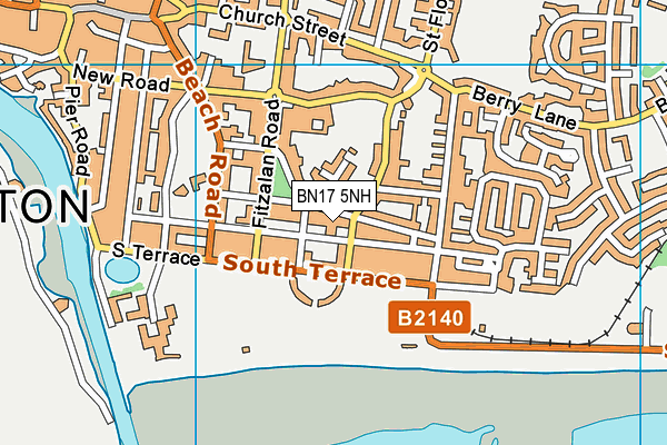 BN17 5NH map - OS VectorMap District (Ordnance Survey) BN17 5NH map - OS VectorMap District (Ordnance Survey)