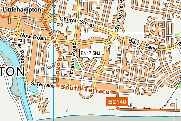 BN17 5NJ map - OS VectorMap District (Ordnance Survey)