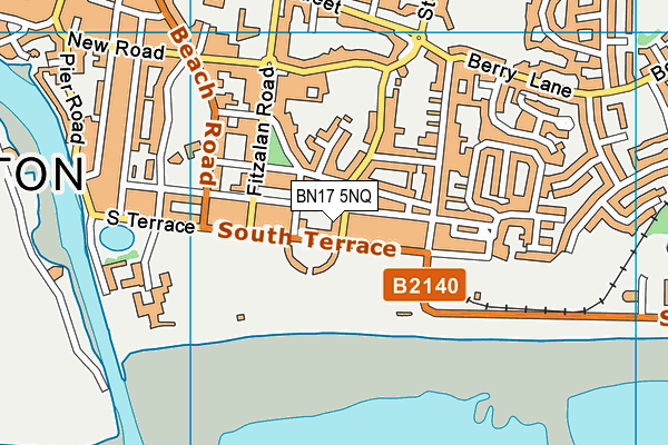 BN17 5NQ map - OS VectorMap District (Ordnance Survey) BN17 5NQ map - OS VectorMap District (Ordnance Survey)