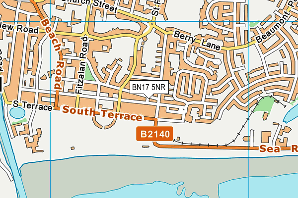 BN17 5NR map - OS VectorMap District (Ordnance Survey) BN17 5NR map - OS VectorMap District (Ordnance Survey)