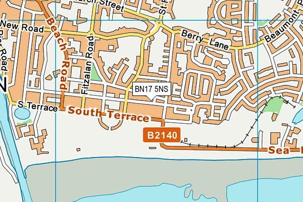 BN17 5NS map - OS VectorMap District (Ordnance Survey) BN17 5NS map - OS VectorMap District (Ordnance Survey)